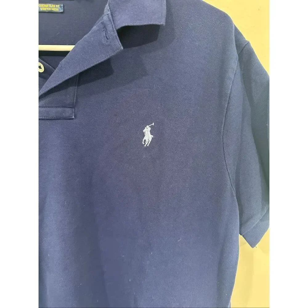 Polo Ralph Lauren Cotton Clim Fit Navy Polo Large